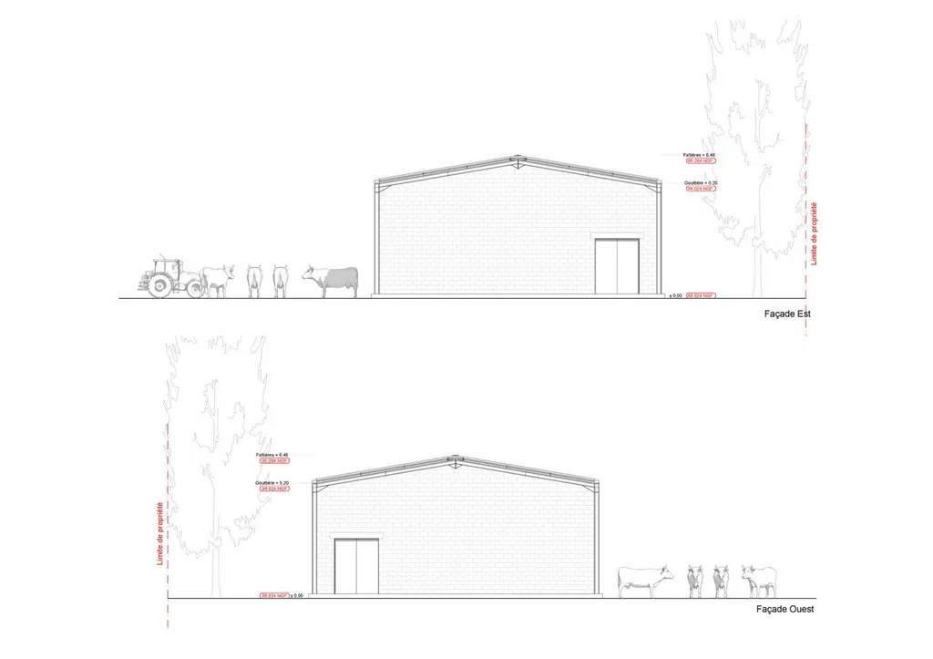 Façade - Permis de construire pour un hangar agricole à Saint-Martin-de-Crau (13310)