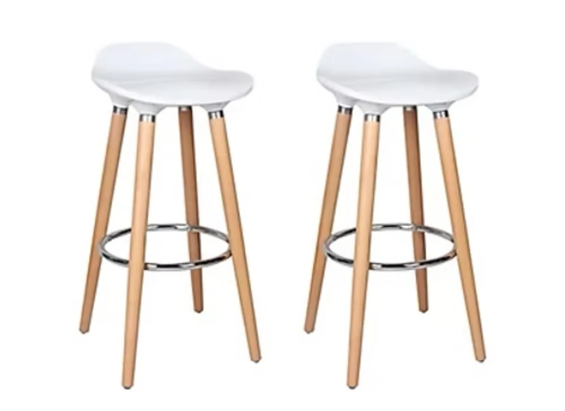 Lot de 2 tabourets de bar Cooke & Lewis Shira blanc