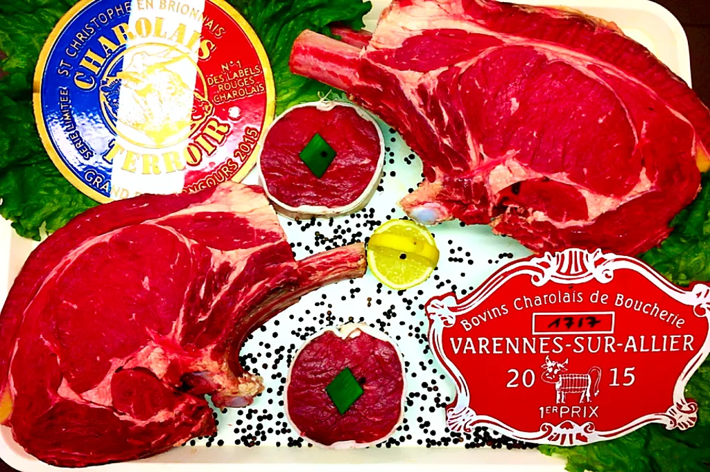 Côte de Boeuf et Filet de Boeuf Génisse cularde charolais Label Rouge 
