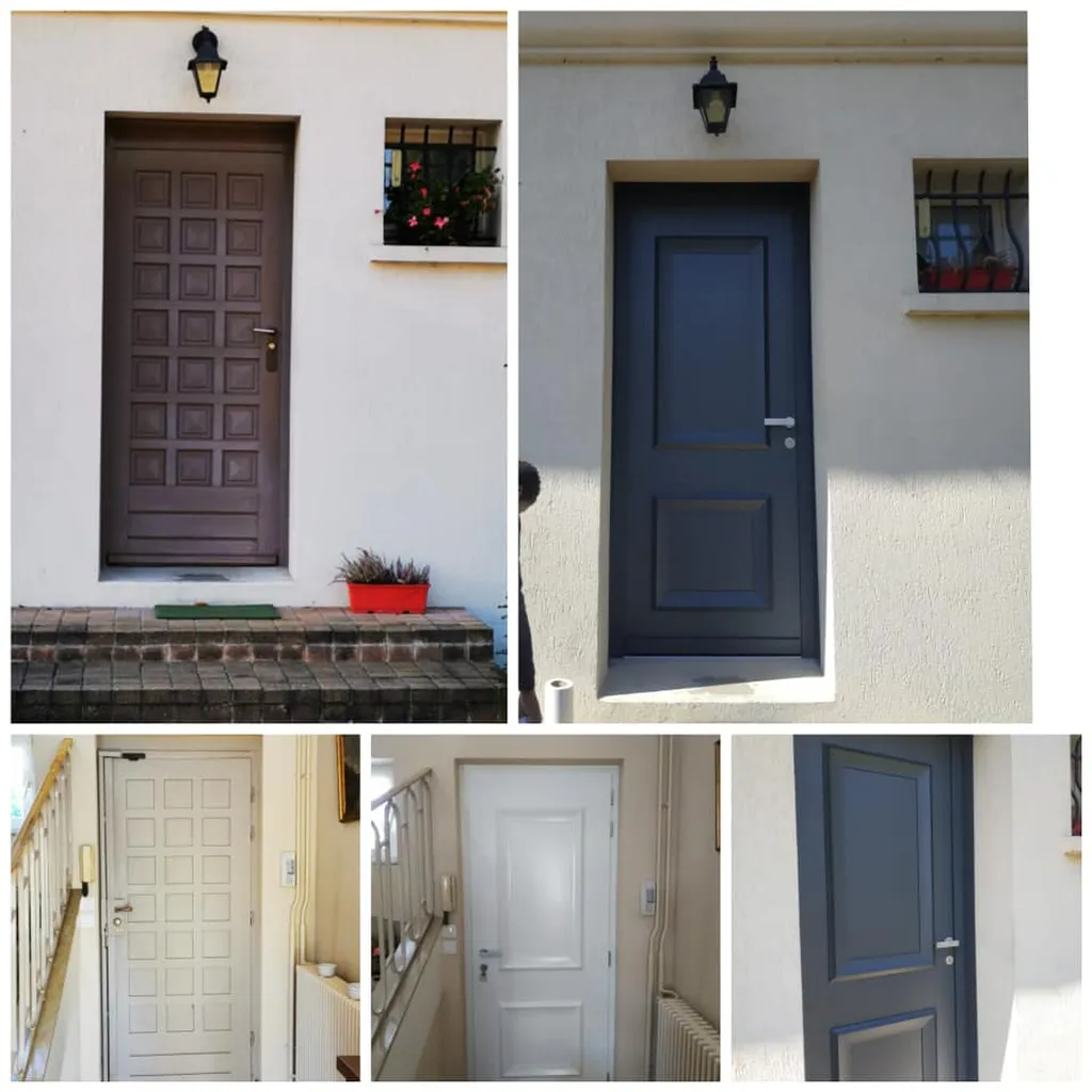 Installation d’une porte d’entrée hybride ALU/PVC moderne sur mesure à Saint-Gratien (95210) dans le Val-d’Oise