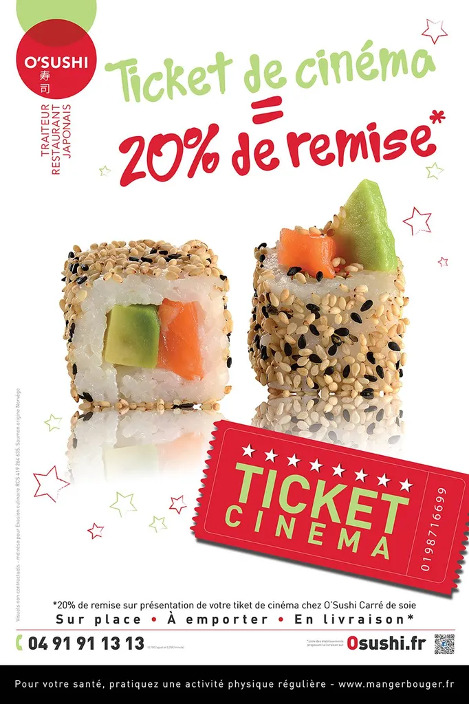 graphiste création graphique et impression affiche restaurant O'Sushi marseille nice