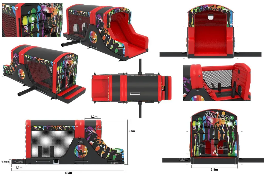 Parcours d’obstacles gonflables Super Disco Run en vente à La Rochelle et partout en France