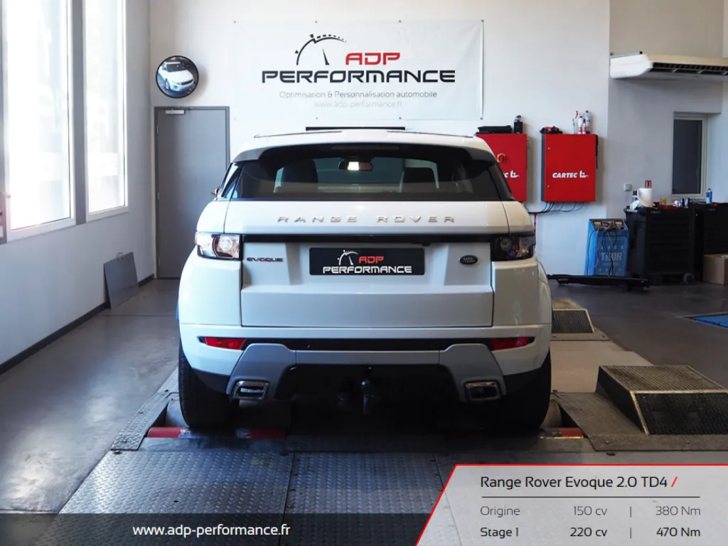 Reprogrammation moteur Salon de Provence - Range Rover Evoque 2.0 TD4 150cv - ADP Performance