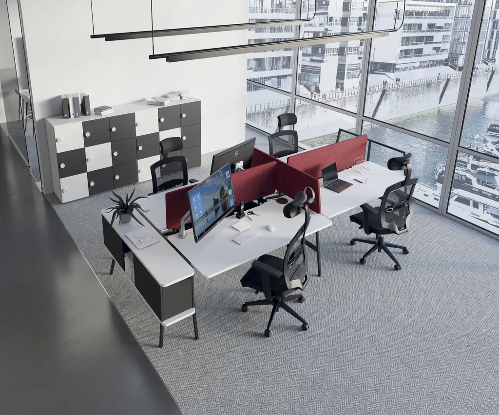 Installation de bureaux bench pour open-space à Marseille 13008