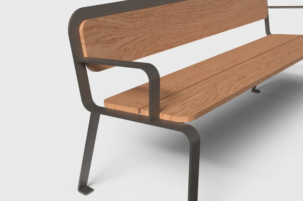 EVAN : banc sobre avec grand choix de coloris pour parcs et jardins