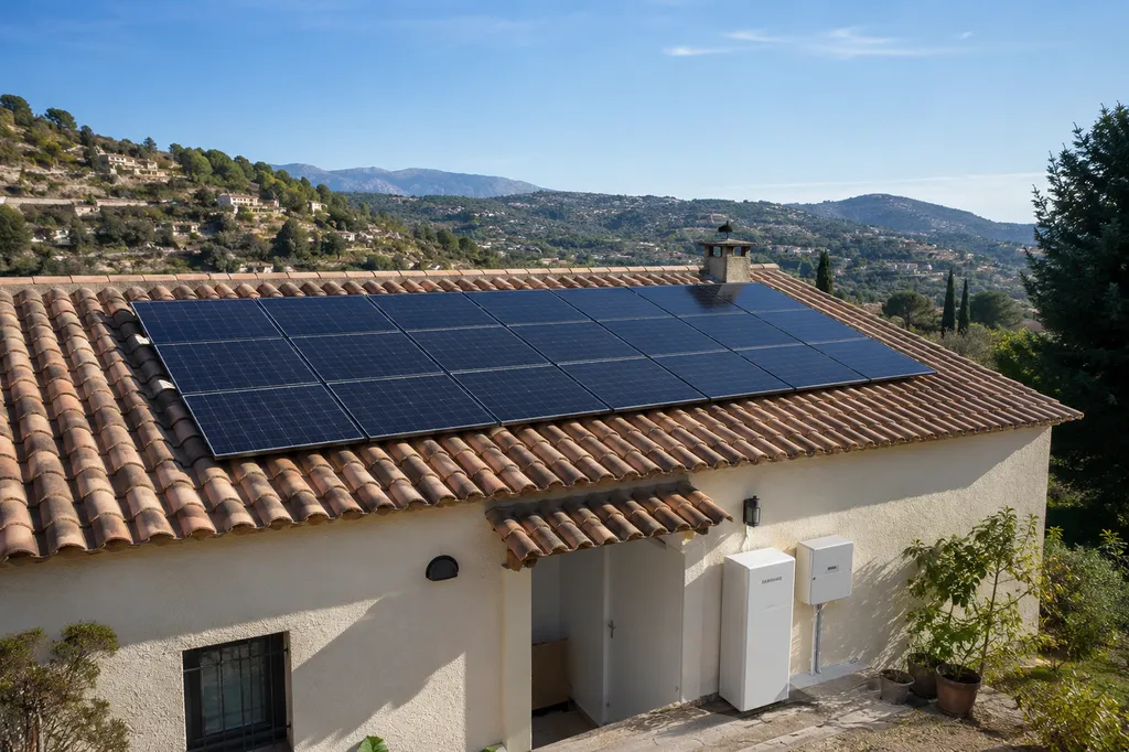 Installation de panneaux solaires avec batterie de stockage dans le Luberon entre Manosque et Apt 