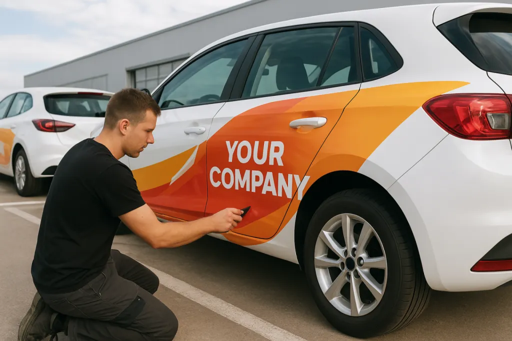 Flocage publicitaire pour flotte automobile à Toulenne à 2 pas de Bordeaux