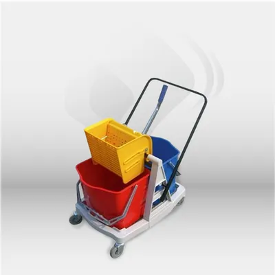 Chariot de lavage TIGRE plastique 2 x 15L avec presse à mâchoires et séparation eau propre eau sale, équipement professionnel pour nettoyage des sols en entreprises et collectivités, compact et robuste pour usage intensif – disponible à Mont-de-Marsan, La