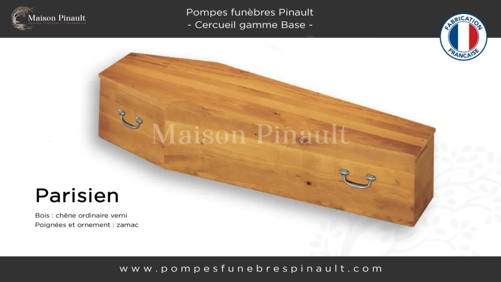 cercueil parisien gamme base forme parisienne chêne ordinaire verni simple pas cher Pompes funèbres Pinault cercueil parisien gamme base forme parisienne chêne ordinaire verni simple pas cher Pompes funèbres Pinault