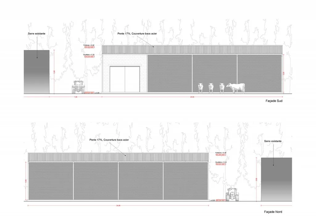 Façade - Permis de construire pour un hangar agricole à Saint-Martin-de-Crau (13310)