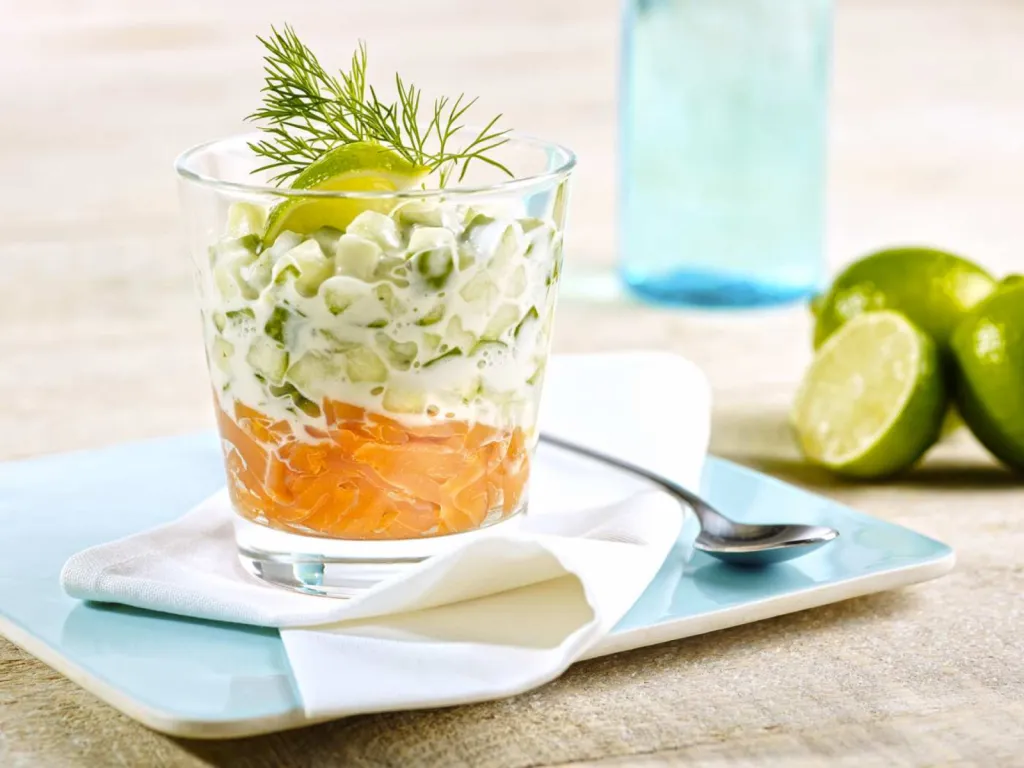Bonduelle verrine de concombre au saumon