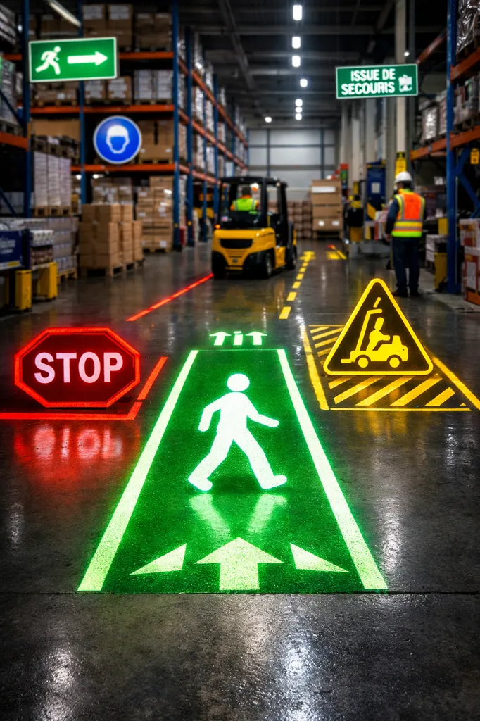 illustration règlementation lumière projetée