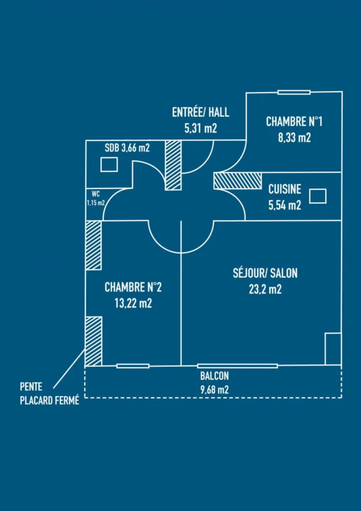 plan de l'appartement T3 à Megeve 74120