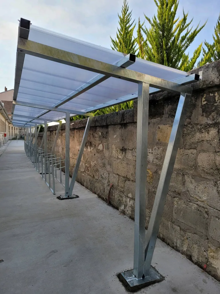 Abris à vélo mécano-soudée de 17 mètres de long à Bordeaux