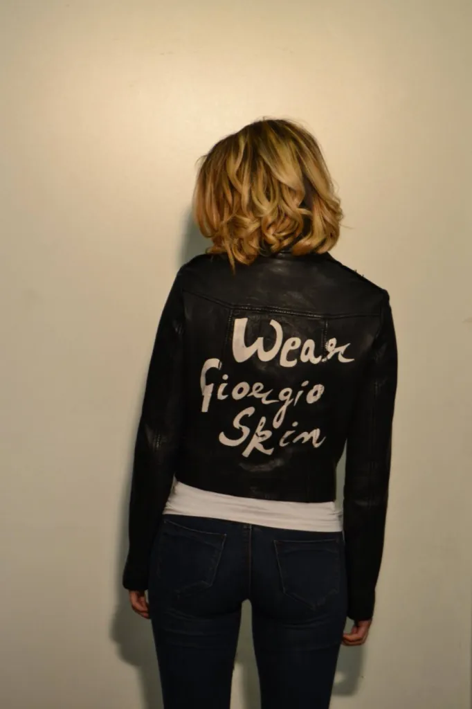 blouson cuir noir Giorgio femme