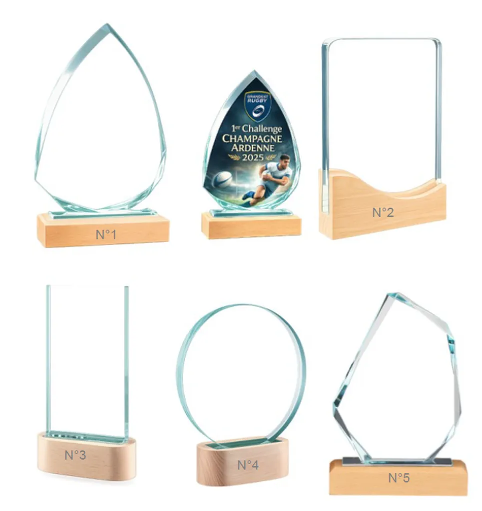 TROPHEES COLLECTION VERRE PRESTIGE ET BOIS