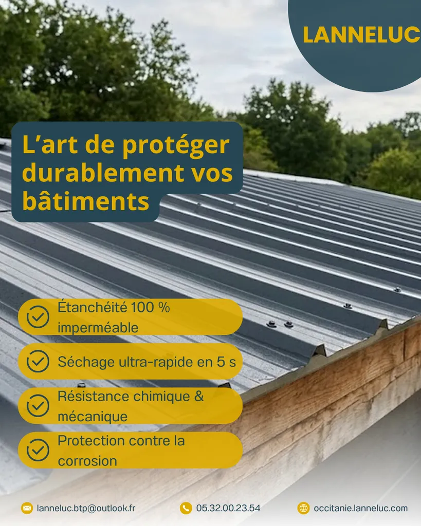 Stopper rapidement et efficacement les fuites sur une toiture bac acier ou toit terrasse à Carcassonne 11000