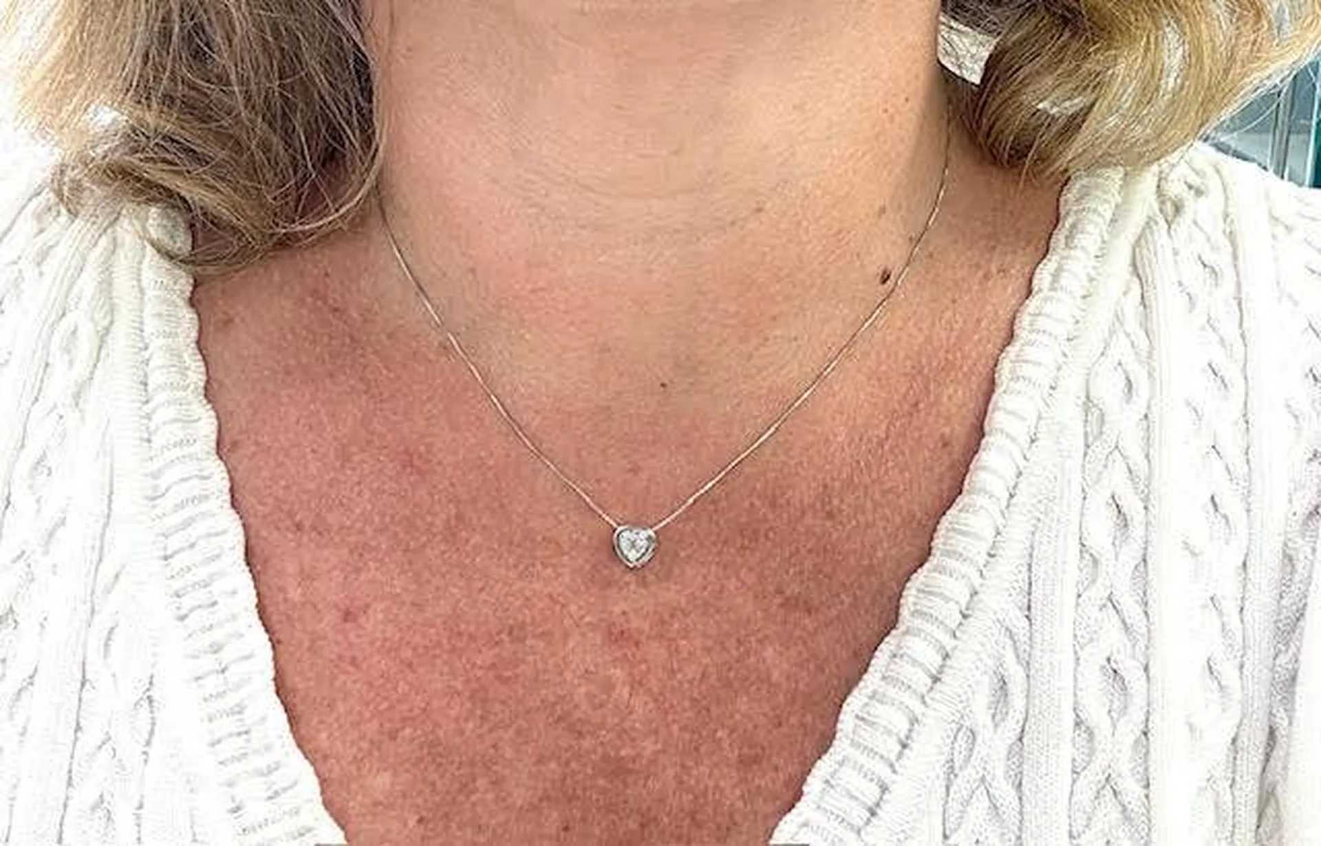 Collier cœur pavé de diamants en dépôt vente à La Teste – Or Ligne