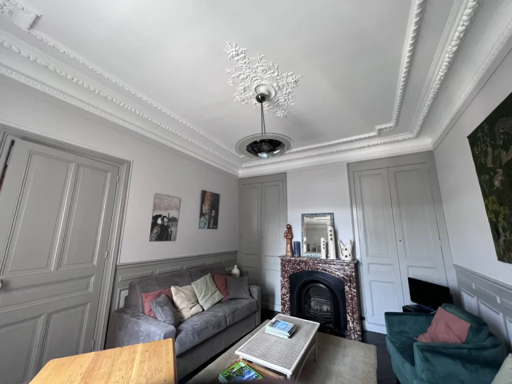 Peinture sur plafond avec moulure Le Havre (Après)