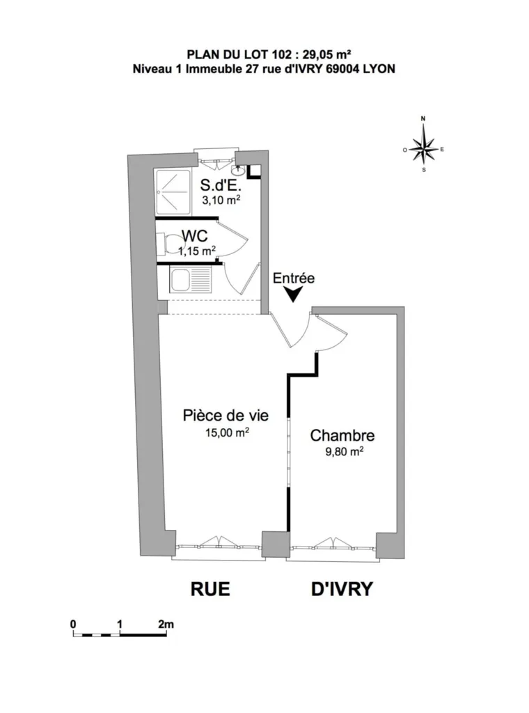Lyon 4 Quartier Croix-rousse appartement T2 entièrement rénové et livré