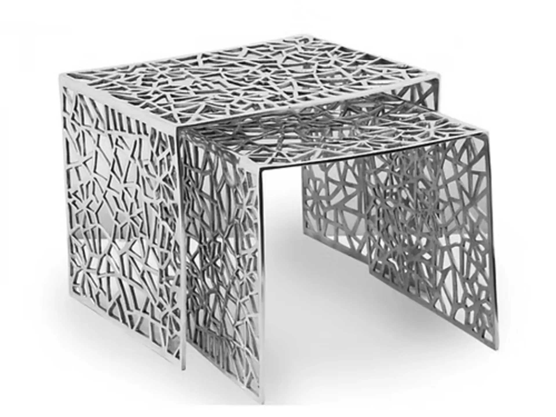 TABLES BASSES EMBOITABLES DESIGN METAL LOT DE 2