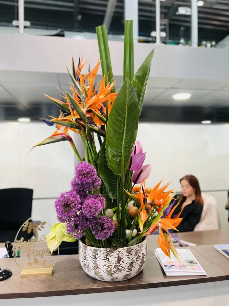Arrangement floral thematique paques dans les monts d'or