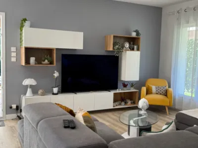 Meuble Tv blanc et bois allemand Saint Lys