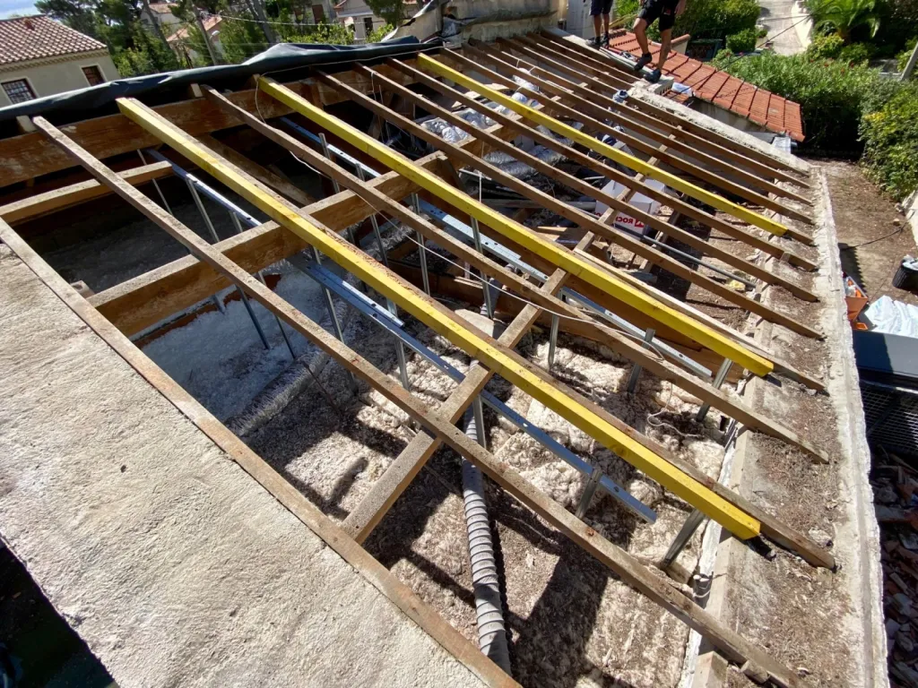 pose de chevrons neuf sur aix en provence