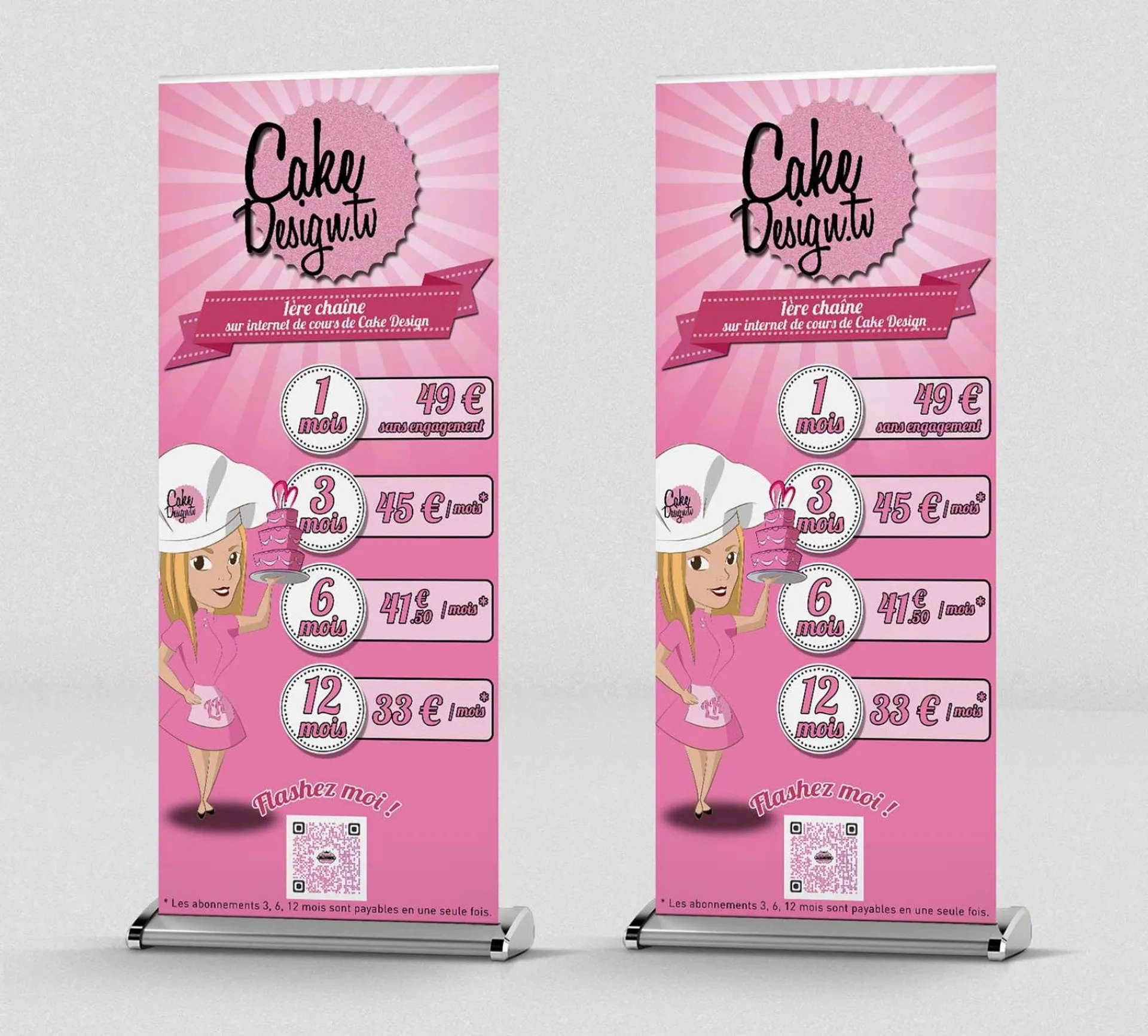 graphiste création graphique et impression de roll up Cake Délice Marseille
