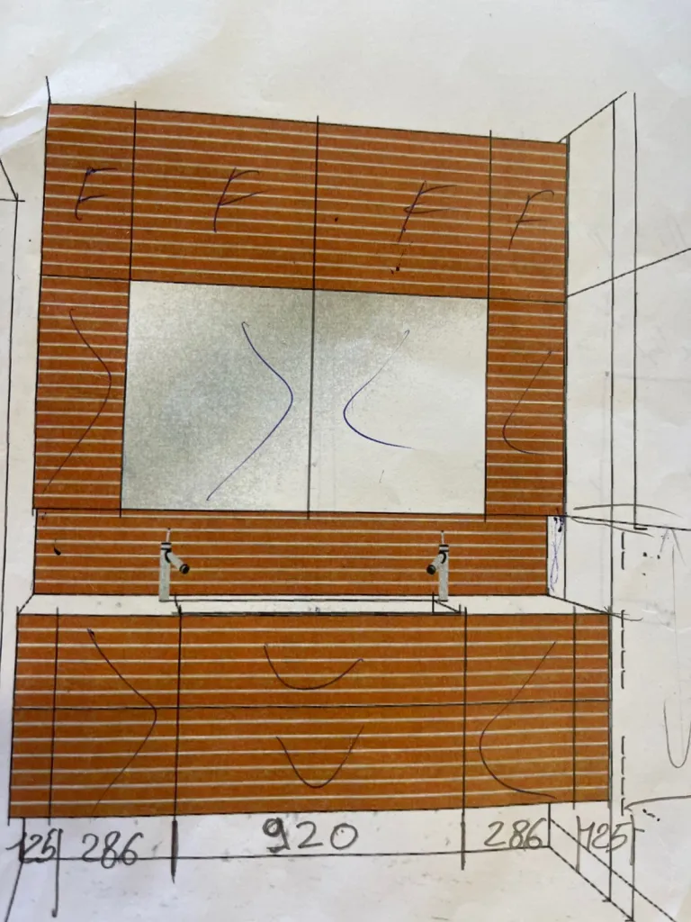 Fabrication d’un meuble salle de bain en Corian au Bouscat 33