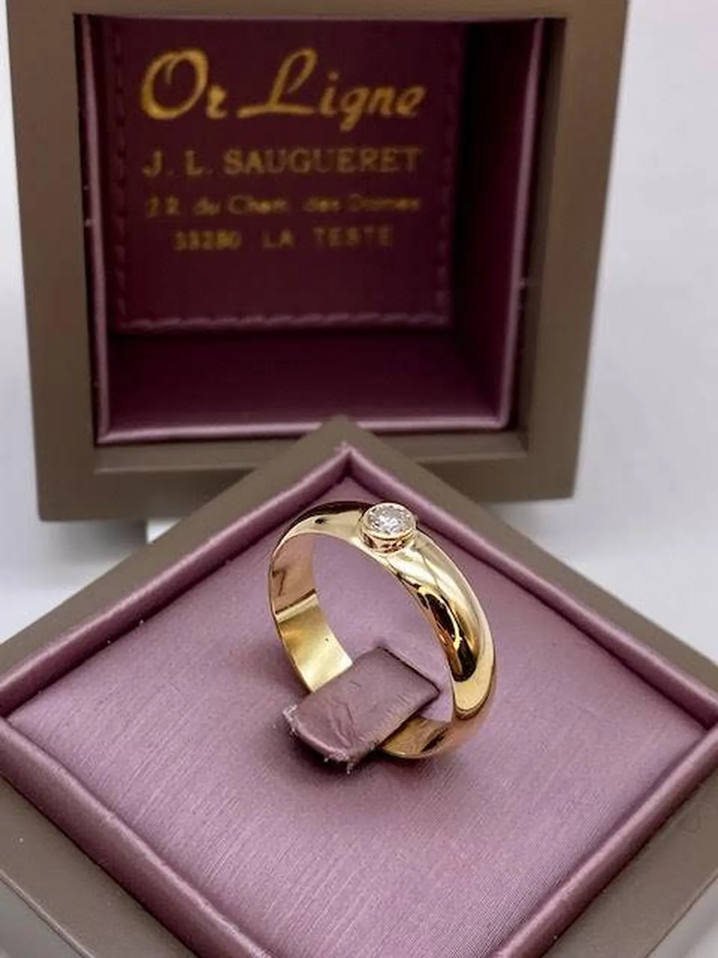 Acheter une bague de fiançailles en or 750/1000ème et diamant pour homme chez Or Ligne à La Teste de Buch près de Biganos