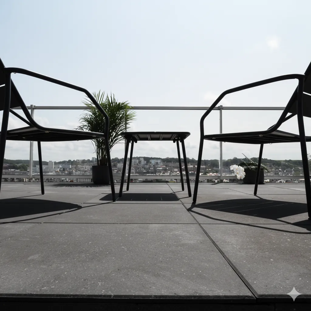 Terrasse avec dalles EcoLithe® Noir Sidéral