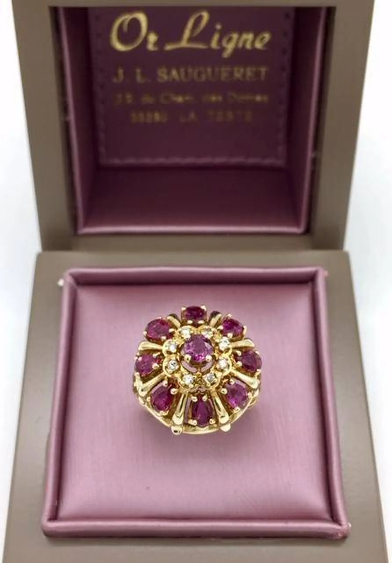 Bague or 750/1000ème rubis et diamants occasion Or Ligne Biganos Bassin d'Arcachon