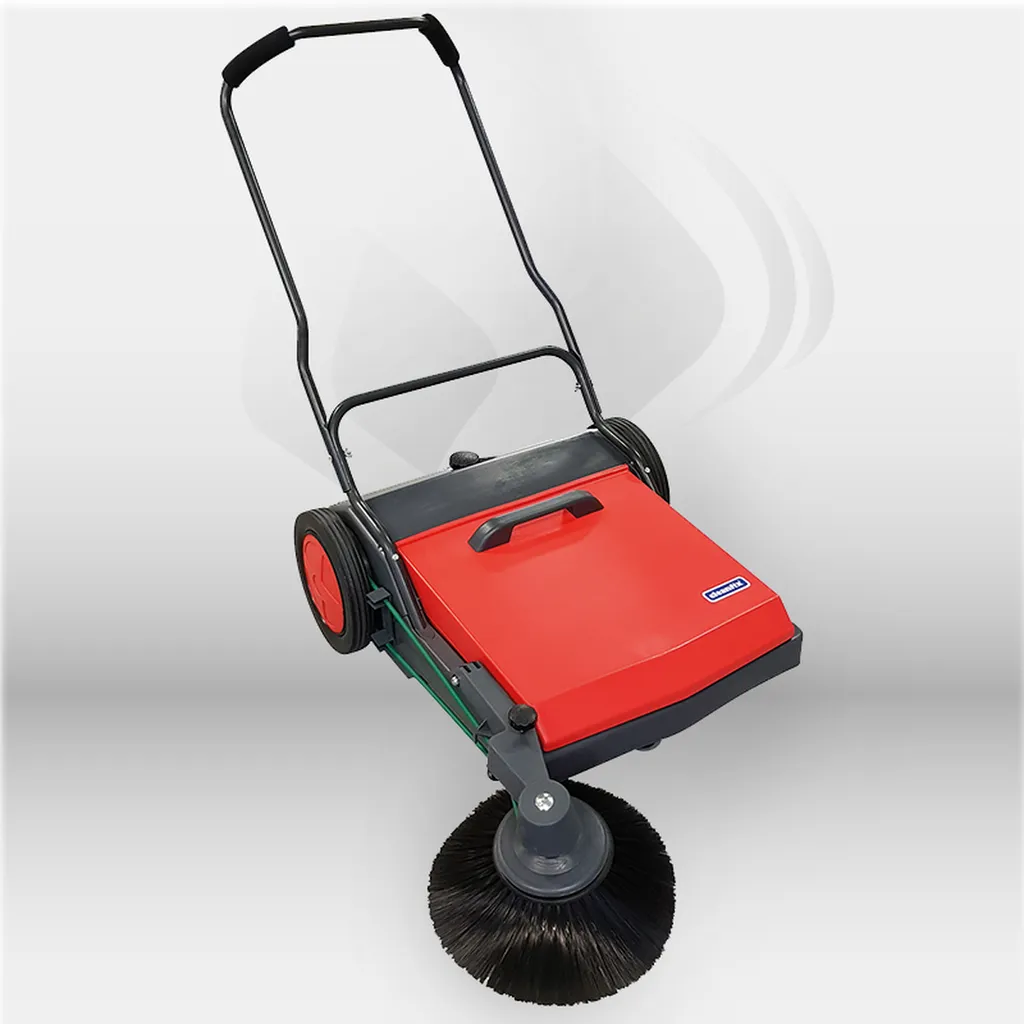 Balayeuse manuelle professionnelle HS770 Cleanfix pour nettoyage des grandes surfaces intérieures et extérieures, équipement robuste permettant le ramassage efficace des poussières, feuilles et débris en milieu professionnel – disponible à Mont-de-Marsan,
