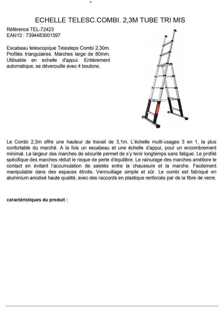 Echelle téléscopique à combinaison