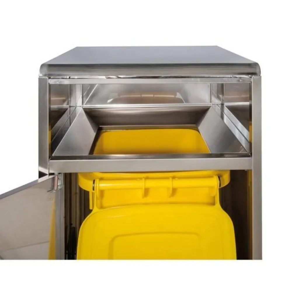 Borne à déchets avec une trappe et un conteneur de 120L