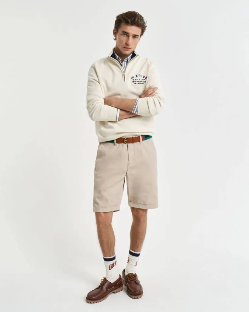 short chino de Gant beige pour un look estival parfait à Dieppe chez La Suite by Urban Chic