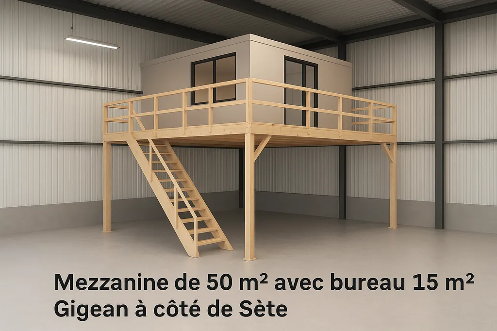 future Mezzanine 50m² avec Bureau 