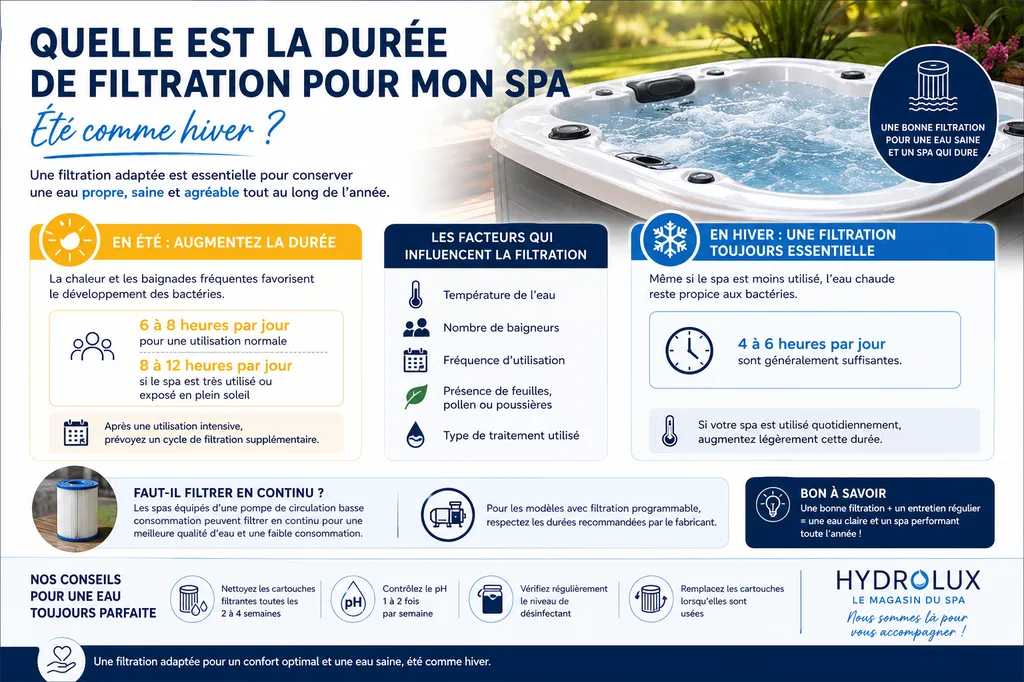 Quelle est la durée de filtration nécessaire pour mon spa