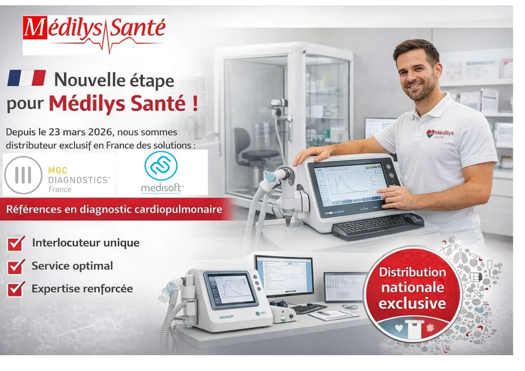 Technicien Médilys Santé installant un appareil d’exploration respiratoire à Strasbourg