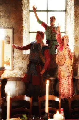 Medieval and Stuninng Bespoke Wedding for American Couple with luxury decor in French Abbey near to Paris