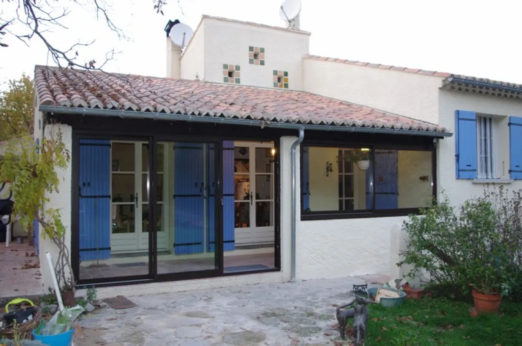 Coulissant 3 et 2 vantaux brun laqué Drome 