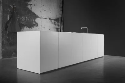 ilot en laque mate blanche