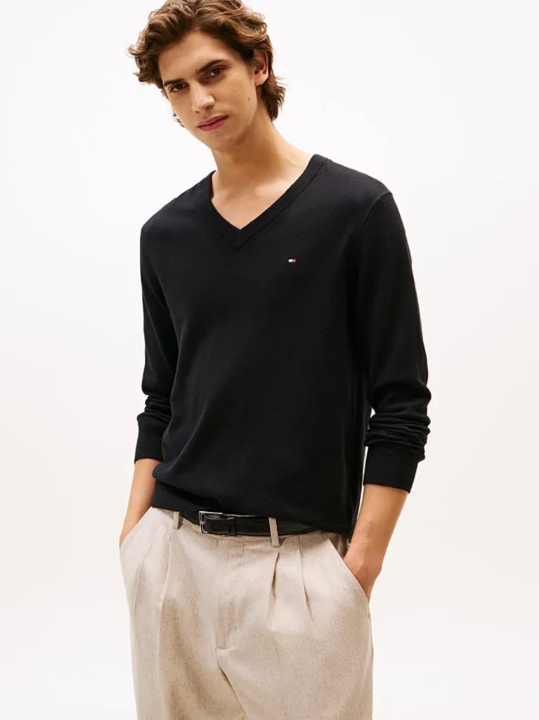 Le pull col V Tommy Hilfiger