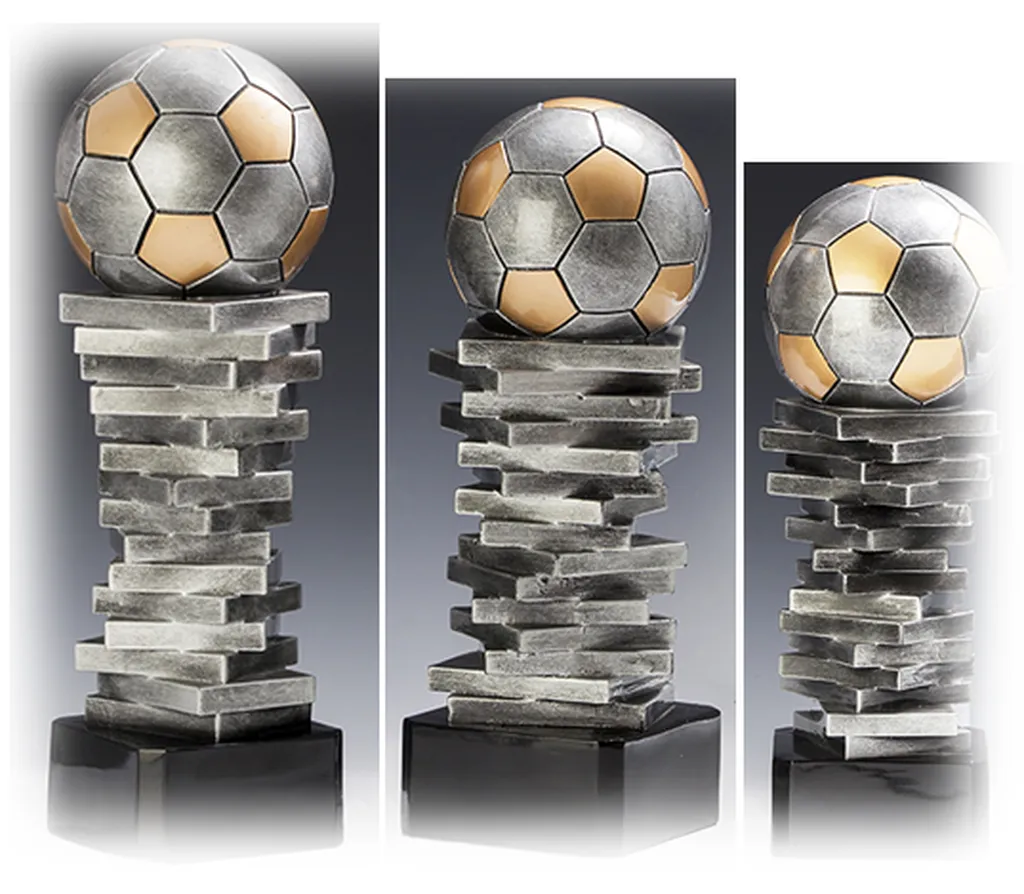 TROPHEE FOOTBALL BALLON SUR COLONNE - 3 HAUTEURS
