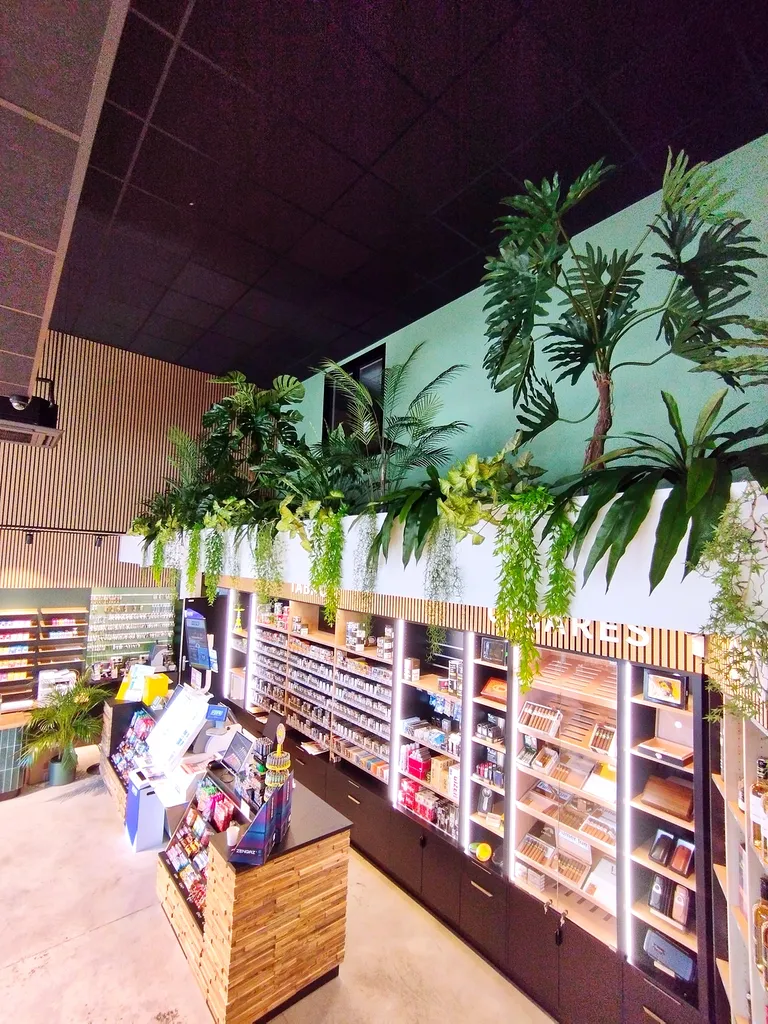 Balcon intérieur décoré avec des plantes artificielles à Feillens