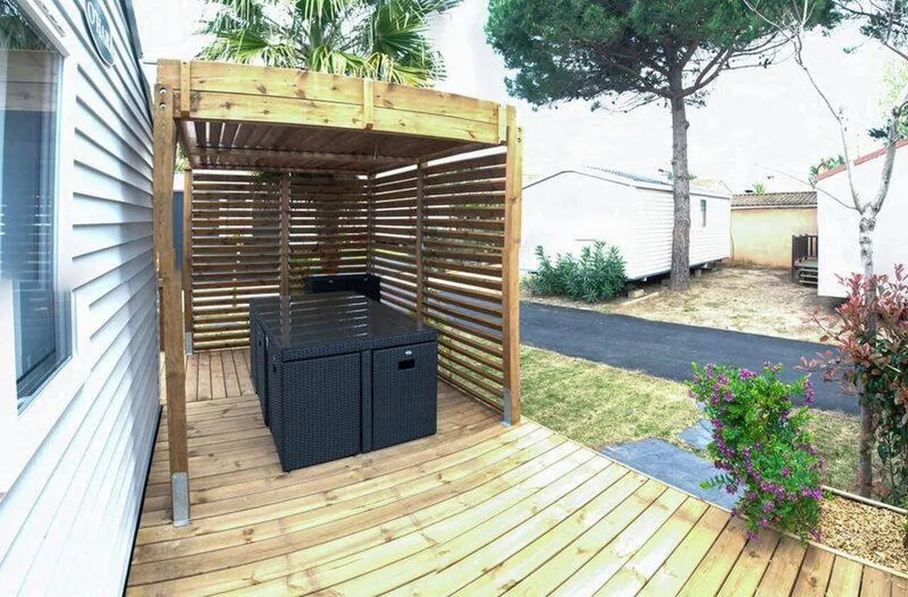 location de mobil home 3 chambres climatisé avec terrasses couverte