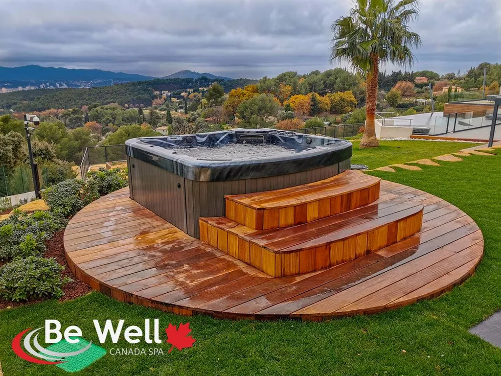 jacuzzi encastre terrasse en bois marseille