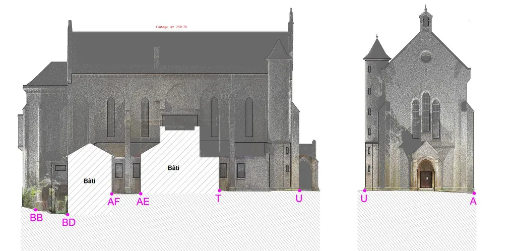 Plan de façades, maquette 3D, Vienne, Lyon