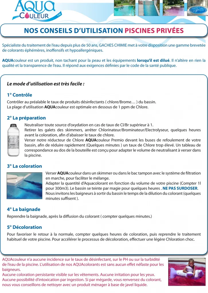 Conseils d'utilisation piscines privées